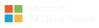 Logo Microsoft AI Cloud Partner blanc